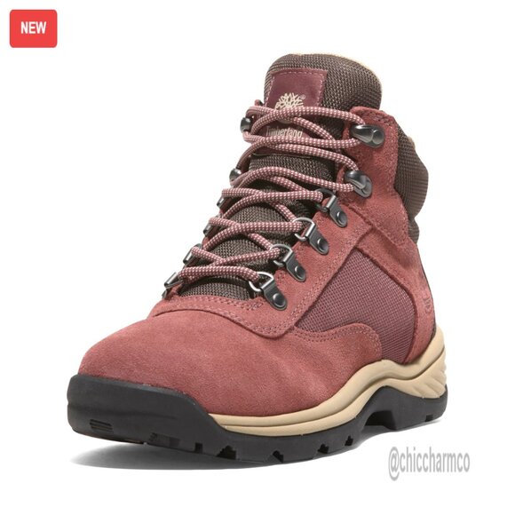Waterproof Hiking Boots Mid Lace Up Outdoor Trekking Leather